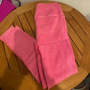 Spiritual gangster hot pink ribbed leggings